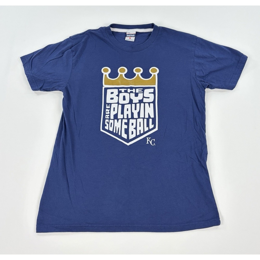 Charlie Hustle The Boys Are Playin Some Ball KC Royals T-Shirt Blue Men's M
